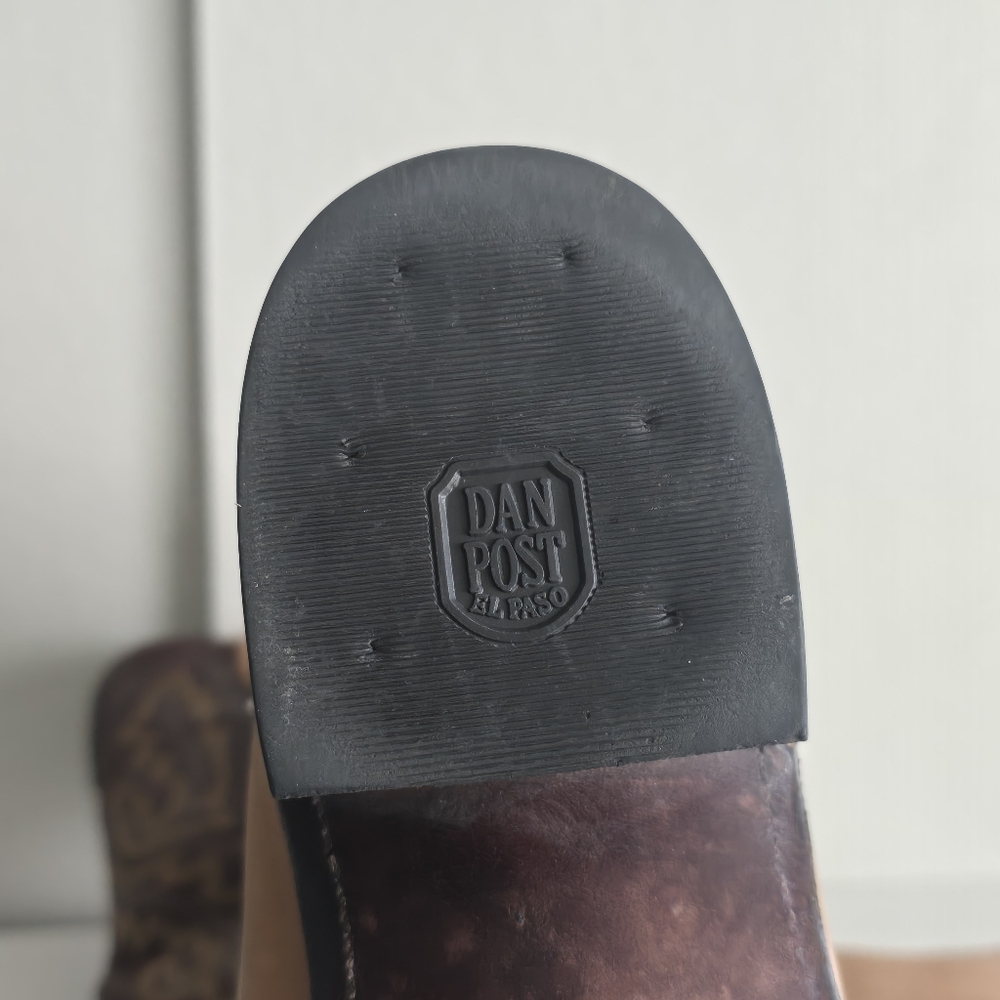 DAN POST Soft Leather Cowboy Boots Tan Men's 13 - Picture 10 of 13